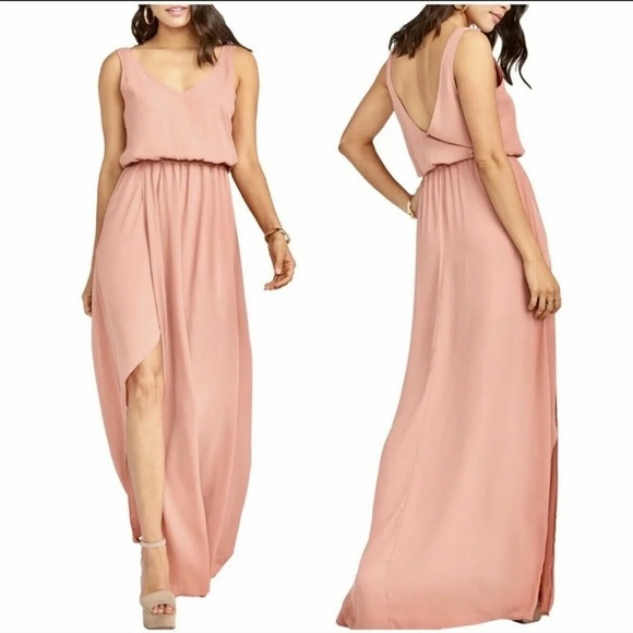 Show Me Your Mumu Kendall Maxi Dress Long - Rustic Mauve Crisp XS - Picture 3 of 8